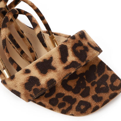Camel Lace-up Strappy Sandal