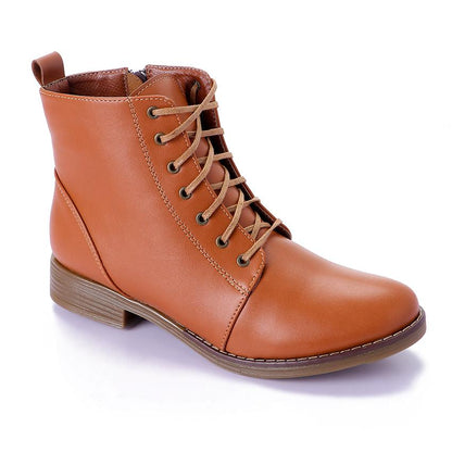 Side Zipper Boots with Lace-up
