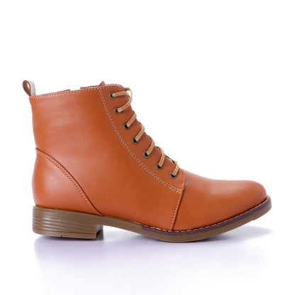 Side Zipper Boots with Lace-up