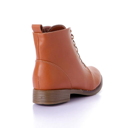 Side Zipper Boots with Lace-up