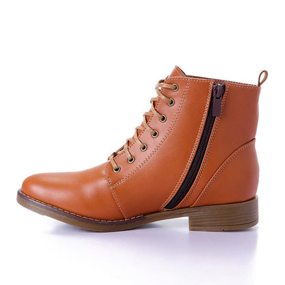 Side Zipper Boots with Lace-up
