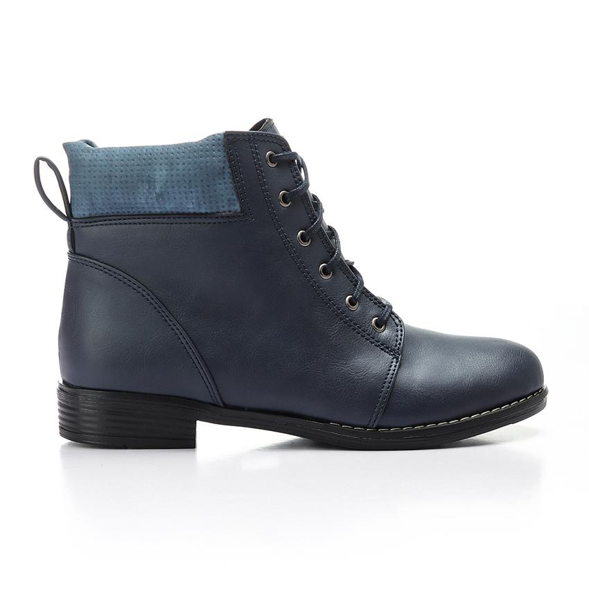 Dark Blue Lace-up Ankle Boot