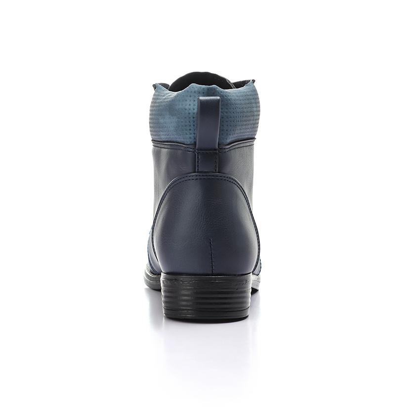 Dark Blue Lace-up Ankle Boot