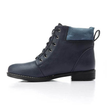 Dark Blue Lace-up Ankle Boot