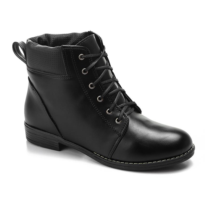 Black Lace-up Ankle Boot