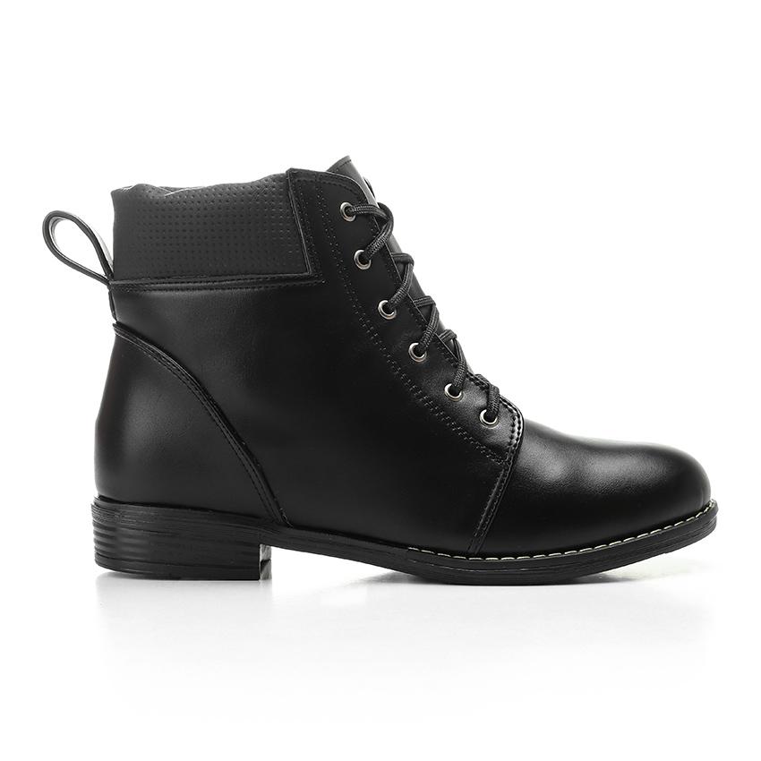 Black Lace-up Ankle Boot