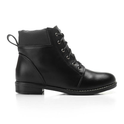Black Lace-up Ankle Boot
