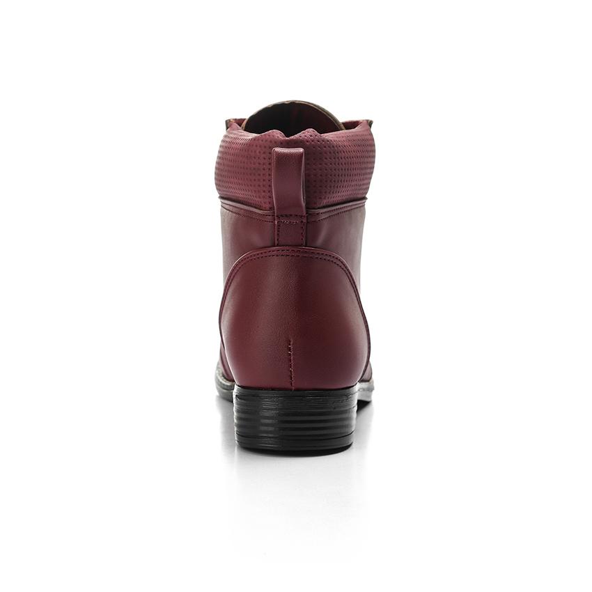 Burgundy Lace-up Ankle Boot
