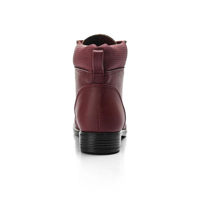 Burgundy Lace-up Ankle Boot