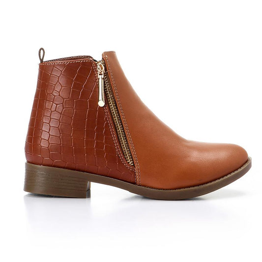 Havana Half & Half Leather Ankle Boot