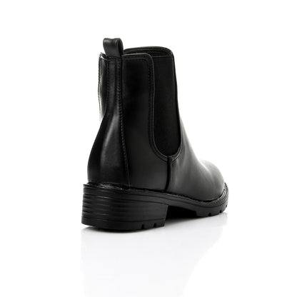 Black Side Elastic Ankle Boot