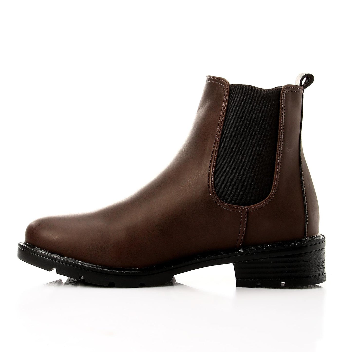 Brown Side Elastic Ankle Boot