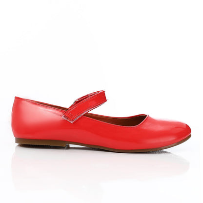 Red Shiny Leather Ballerina for Teen Girls