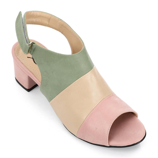 Tri-Tone Heeled Sandal