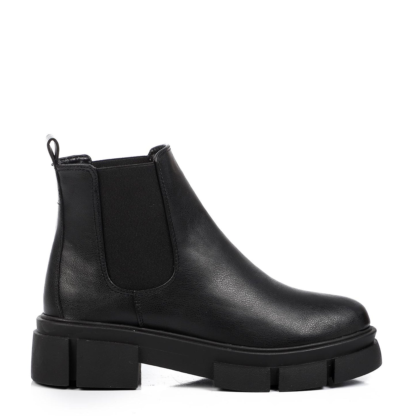 Black Elastic Side Ankle Boot