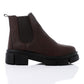 Brown Solid Ankle Boot