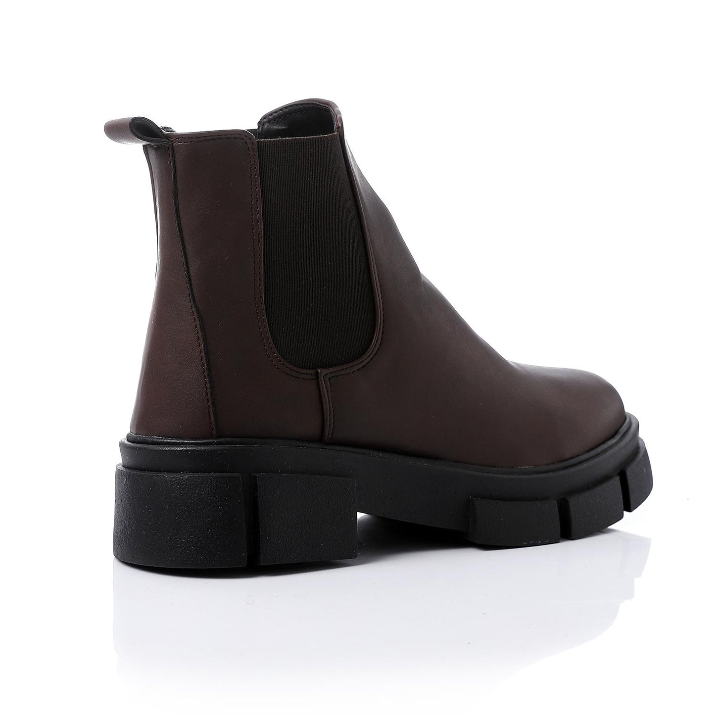 Brown Solid Ankle Boot