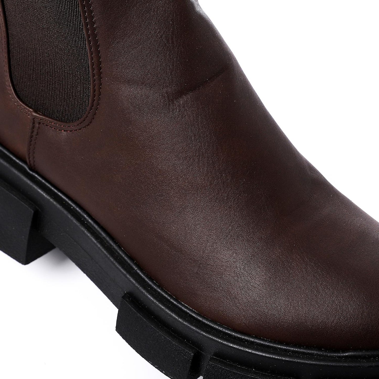 Brown Solid Ankle Boot