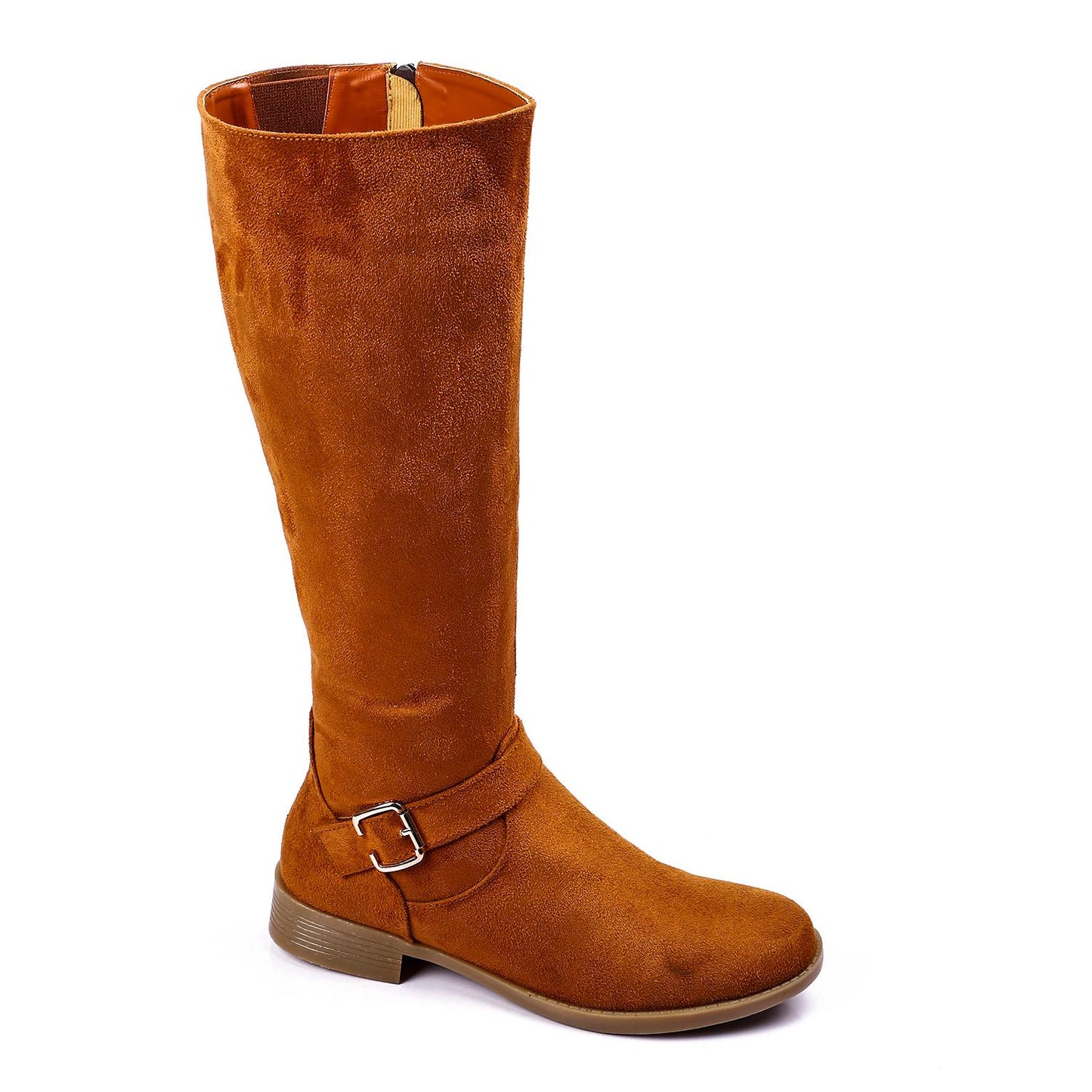 Full Zipper Suede Knee High Boot