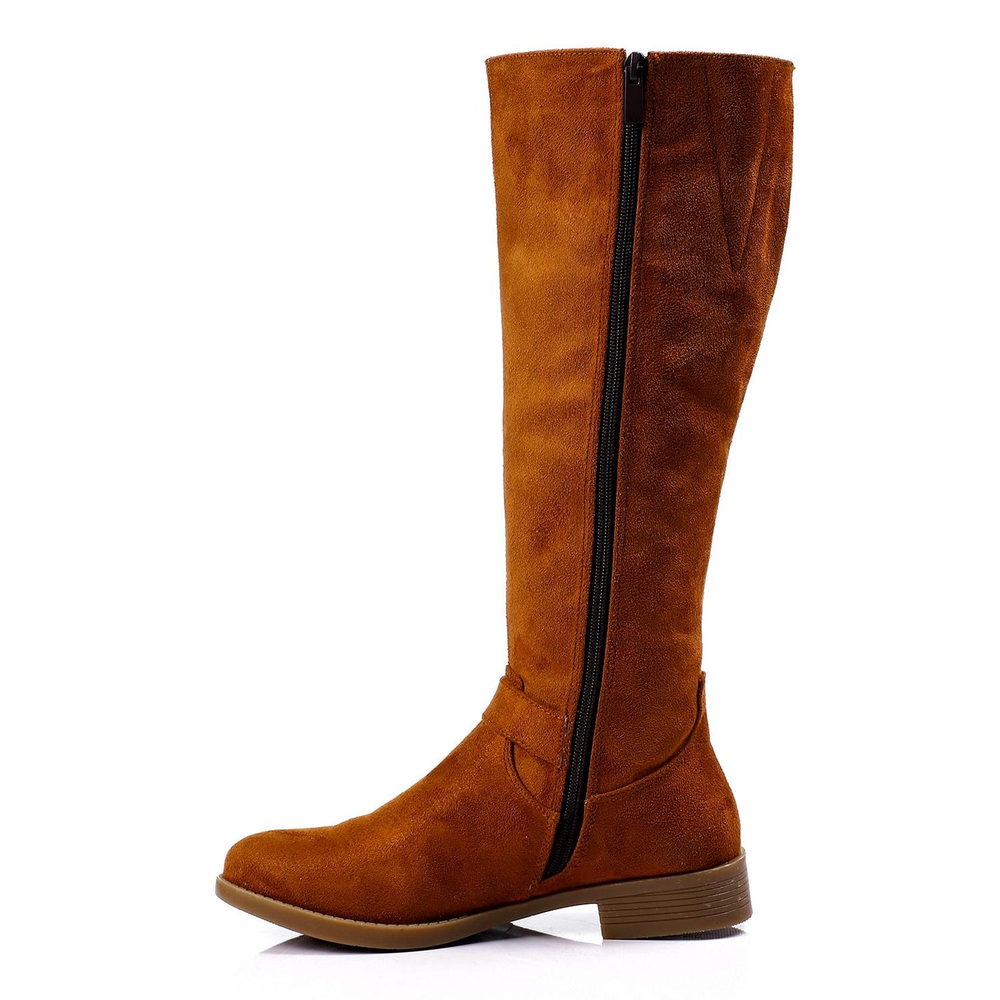Full Zipper Suede Knee High Boot