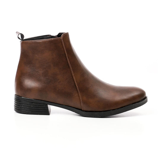 Brown Leather Ankle Boot