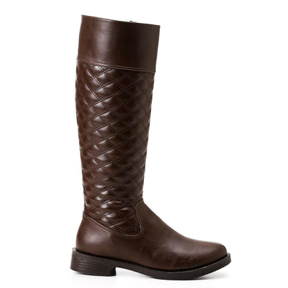 Brown Full Zipper Knee High Boot