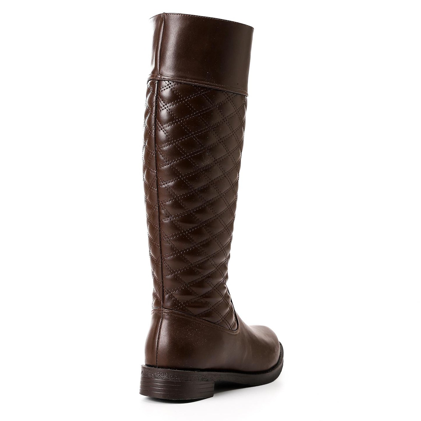 Brown Full Zipper Knee High Boot