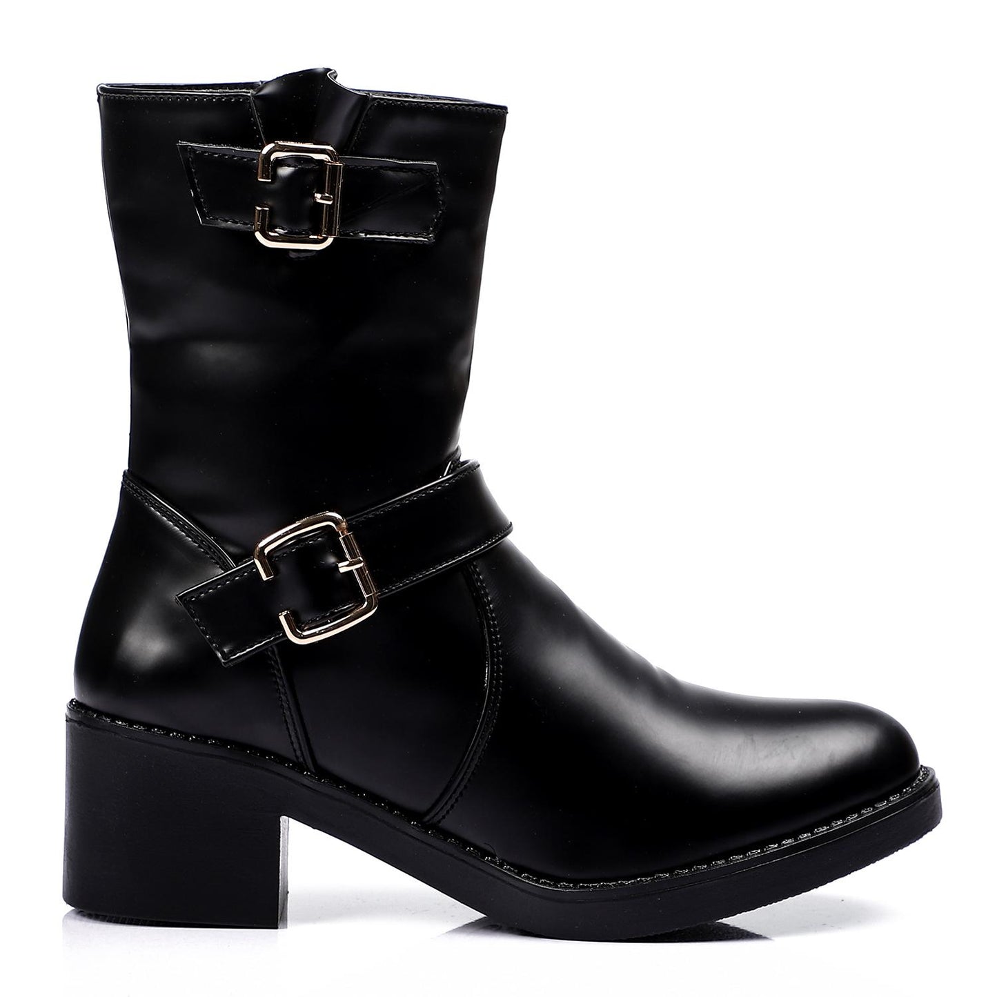 Side Decorative Buckle Half Boot