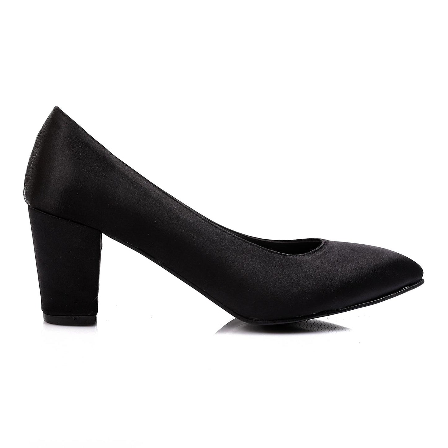 Black Pointed Toe Cap High Heels