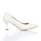 White Pointed Toecap Plain Pumps