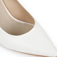 White Pointed Toecap Plain Pumps