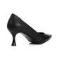 Black Pointed Toecap Plain Pumps