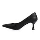 Black Pointed Toecap Plain Pumps