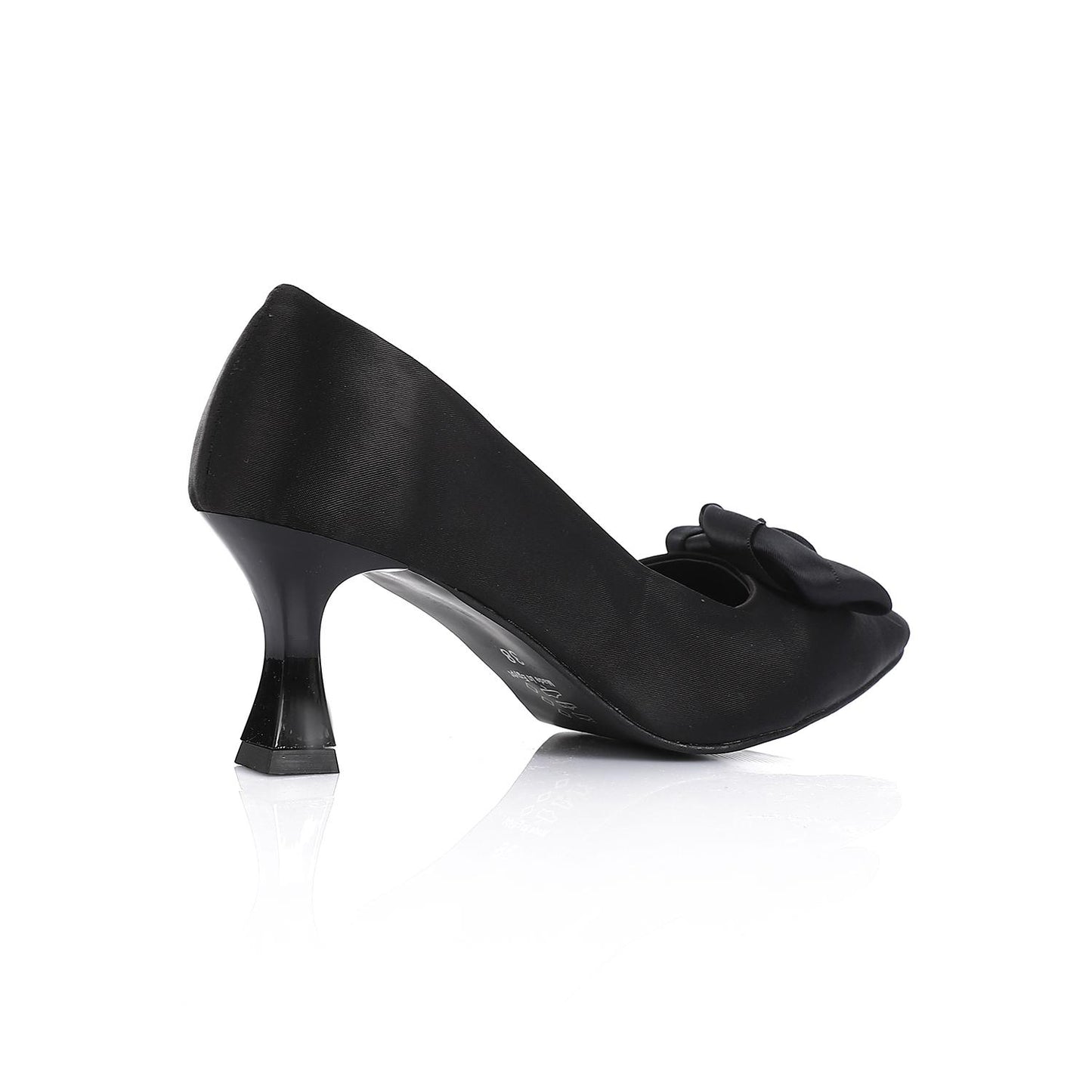 Black Upper Flower Accent Evening Pumps