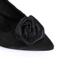 Black Upper Flower Accent Evening Pumps