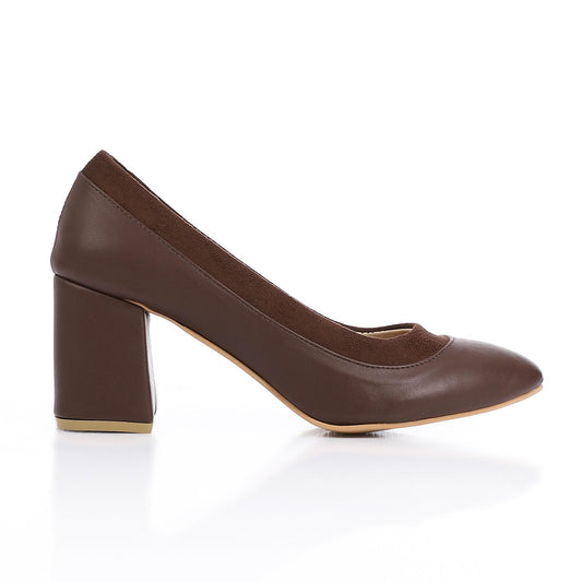 Brown Simple Slip-on Pumps