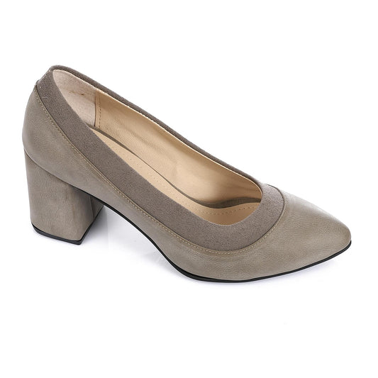 Gray Simple Slip-on Pumps