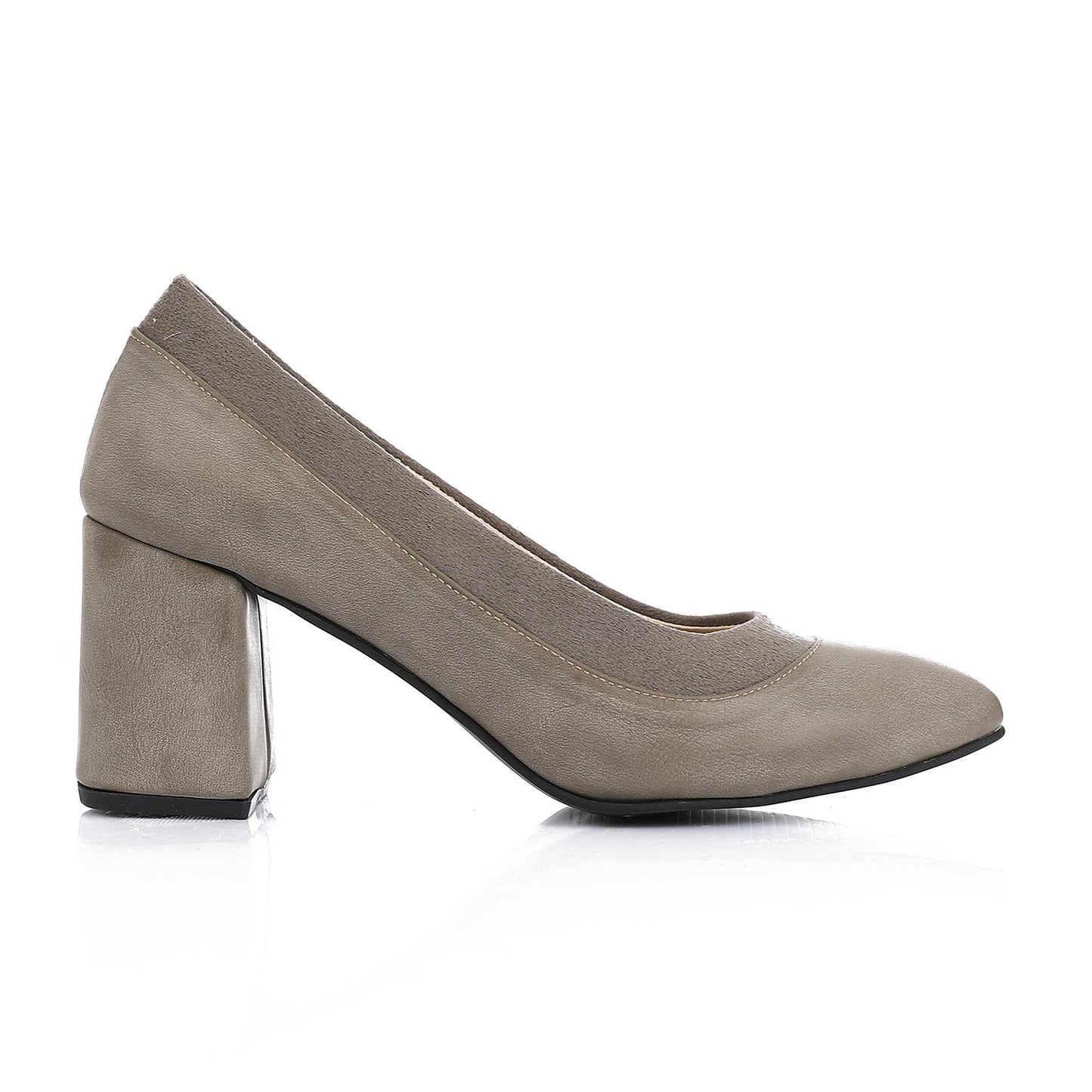 Gray Simple Slip-on Pumps