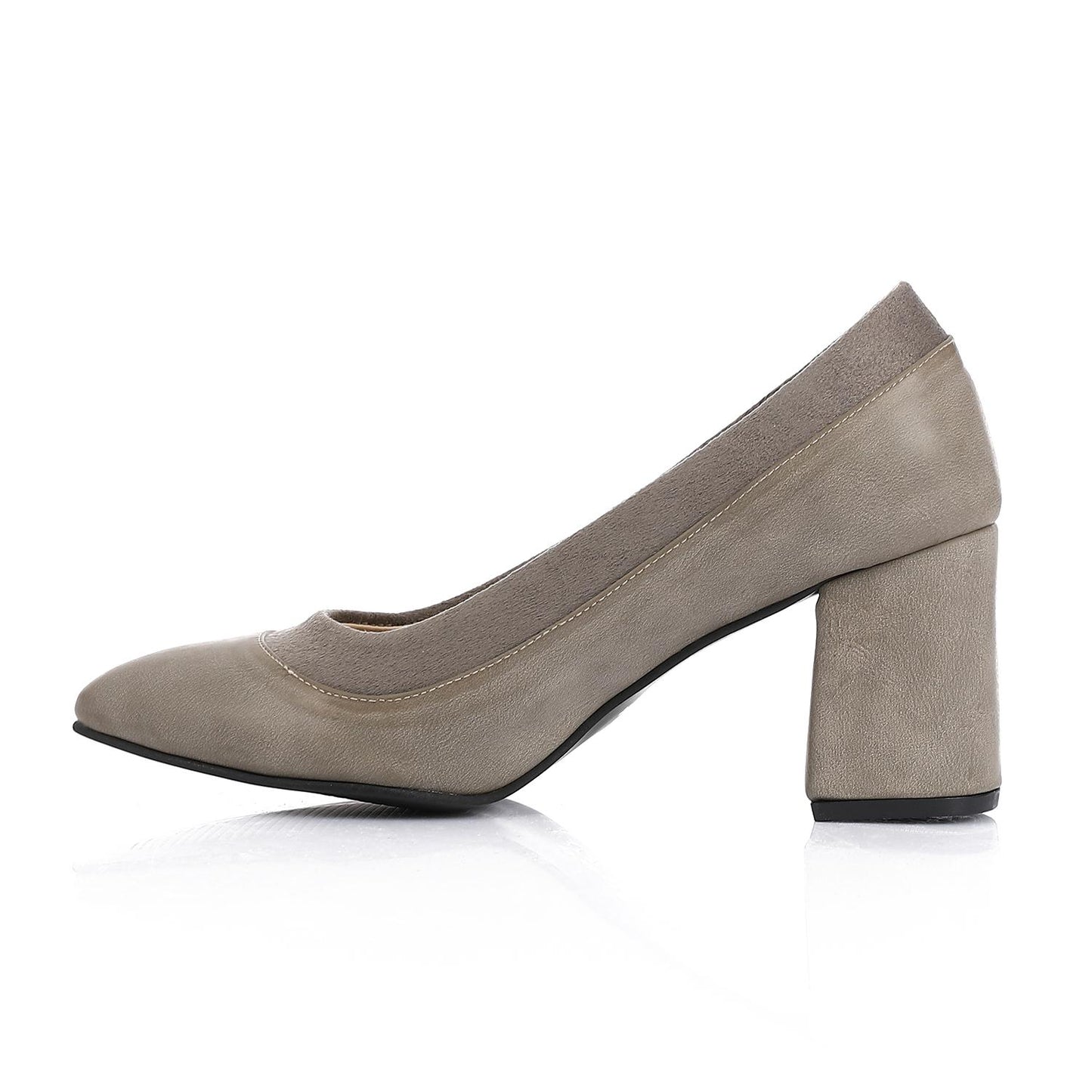 Gray Simple Slip-on Pumps