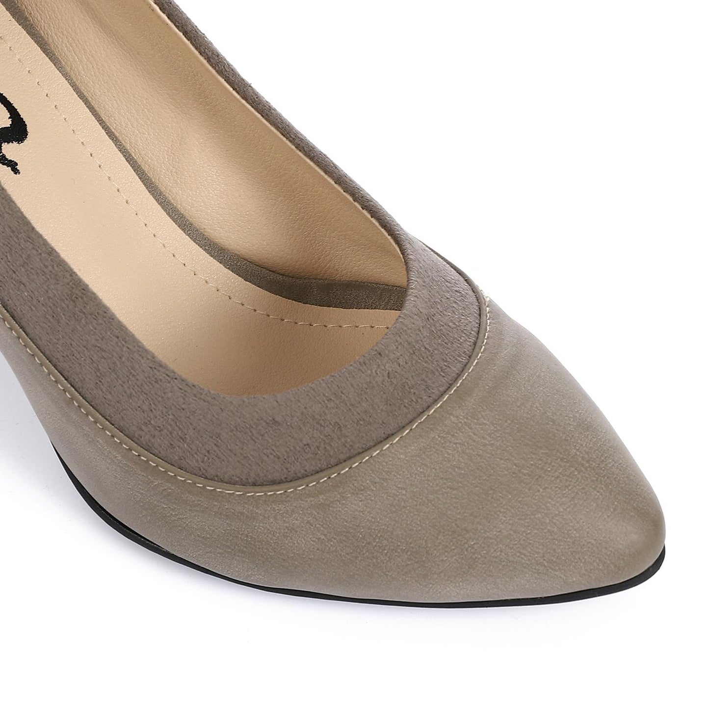 Gray Simple Slip-on Pumps