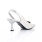 Silver Slingback Pull-on Pumps