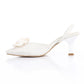 White Upper Flower Slingback High Heels