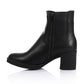 Black Side Zipper Half Boot