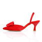 Red Upper Flower Slingback High Heels