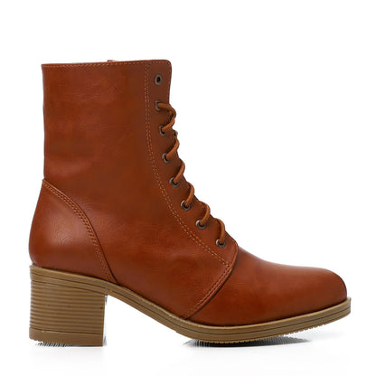 Havana Lace-up Heeled Half Boot