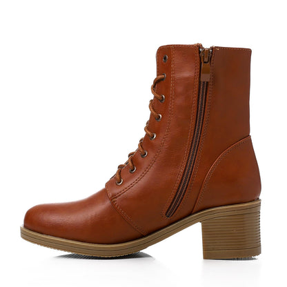 Havana Lace-up Heeled Half Boot