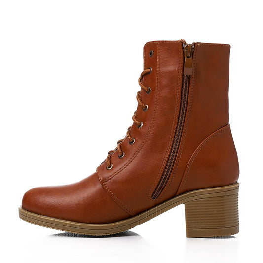 Havana Lace-up Heeled Half Boot