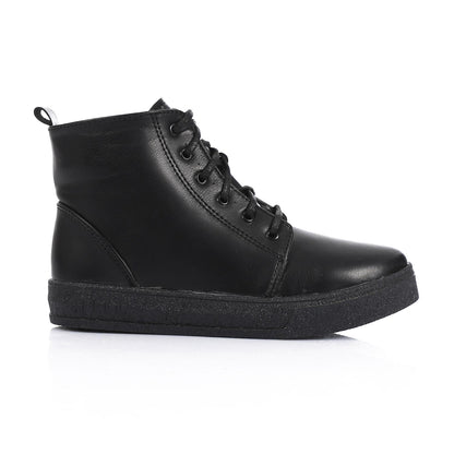 Black Flat Ankle Boot for Girls