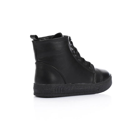 Black Flat Ankle Boot for Girls