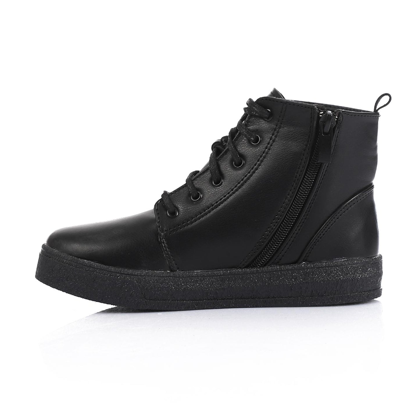 Black Flat Ankle Boot for Teen Girls